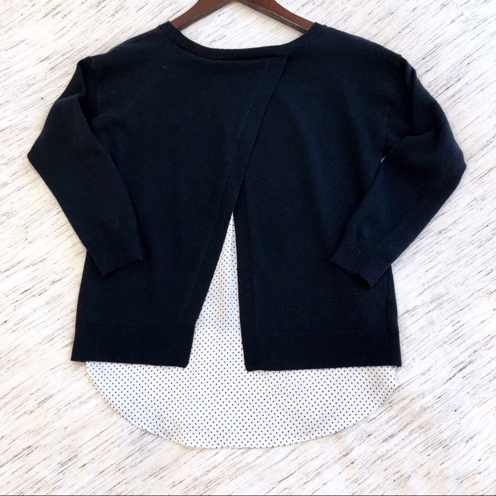 Ann Taylor Peek-a-Dot Split Back Layered Sweater